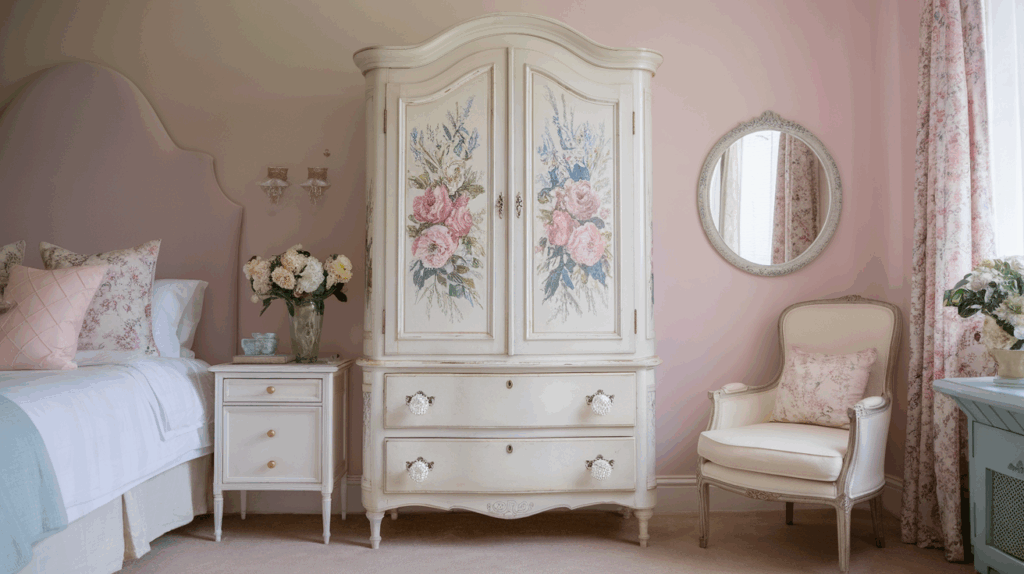 Shabby Chic Floral Decoupage Armoire
