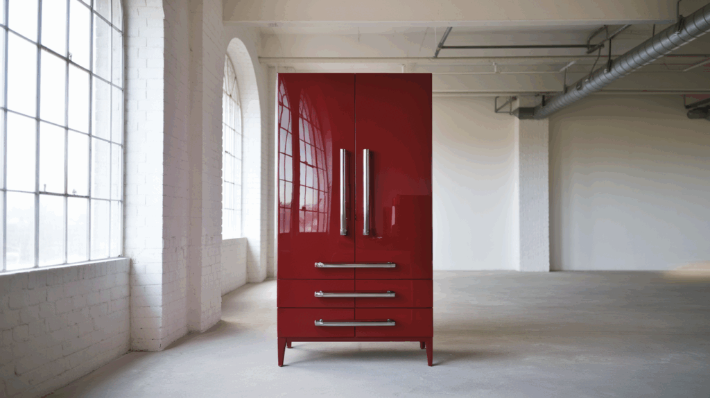 Sleek High Gloss Armoire