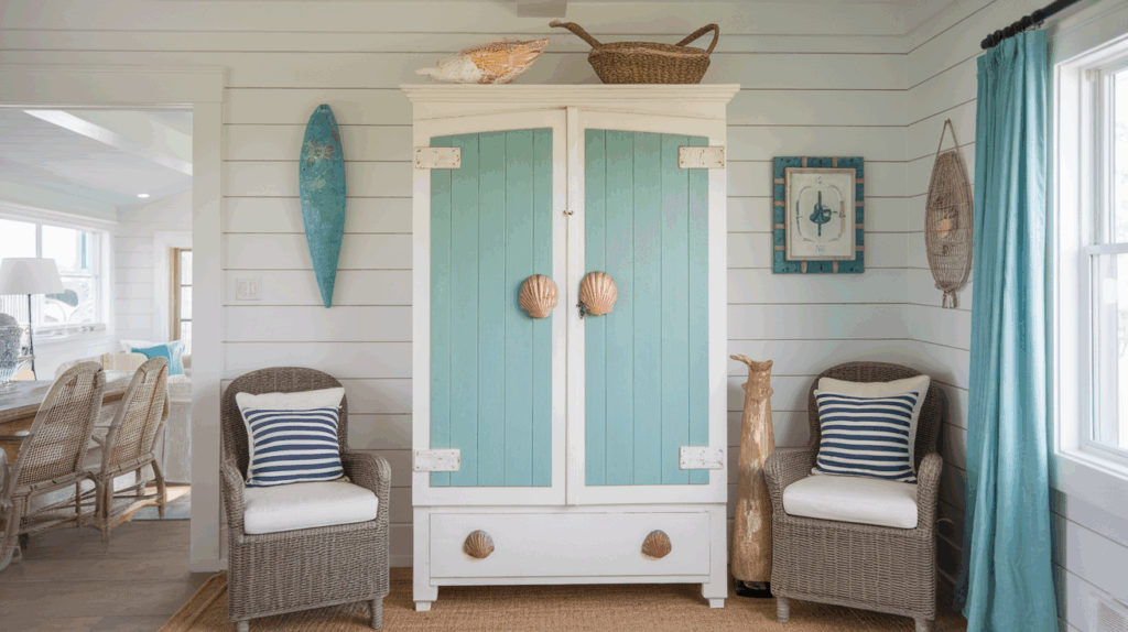 Two-Tone Coastal Armoire
