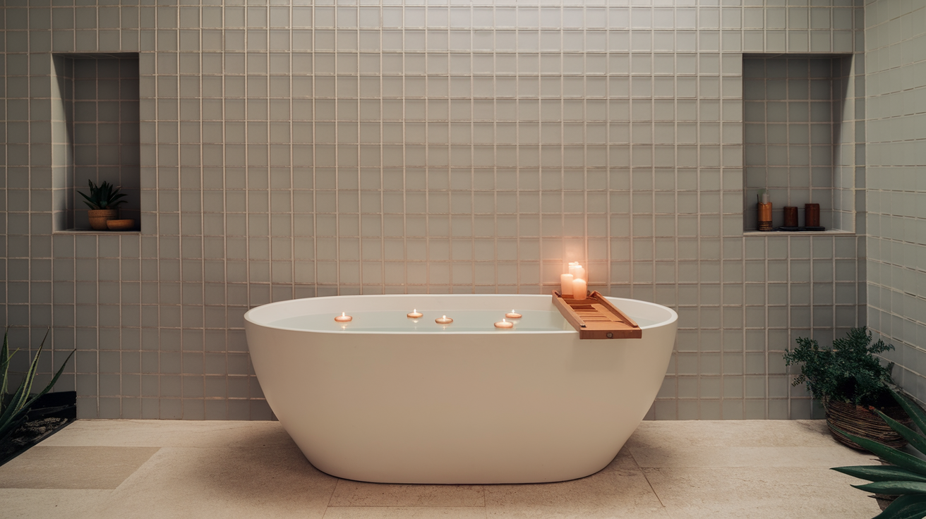 White_Freestanding_Tub_with_Grey_Tile_Wall