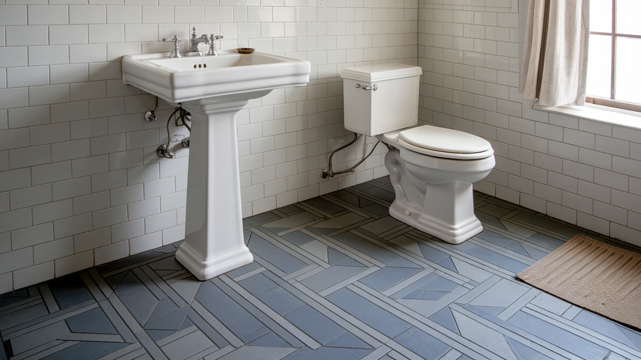 White_Sink_and_Toilet_with_Grey_Geometric_Tile