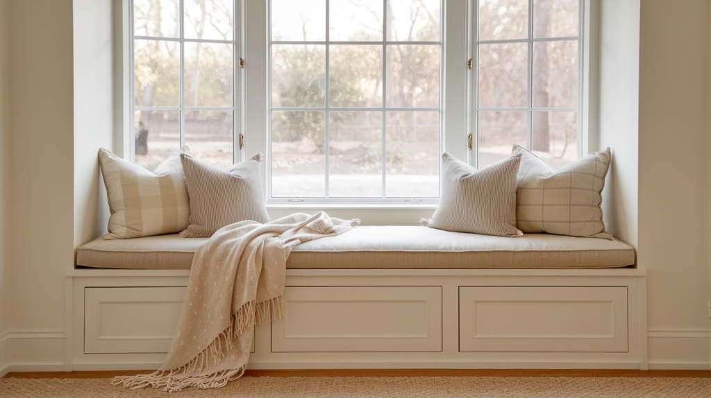 Window Bench with Cushions