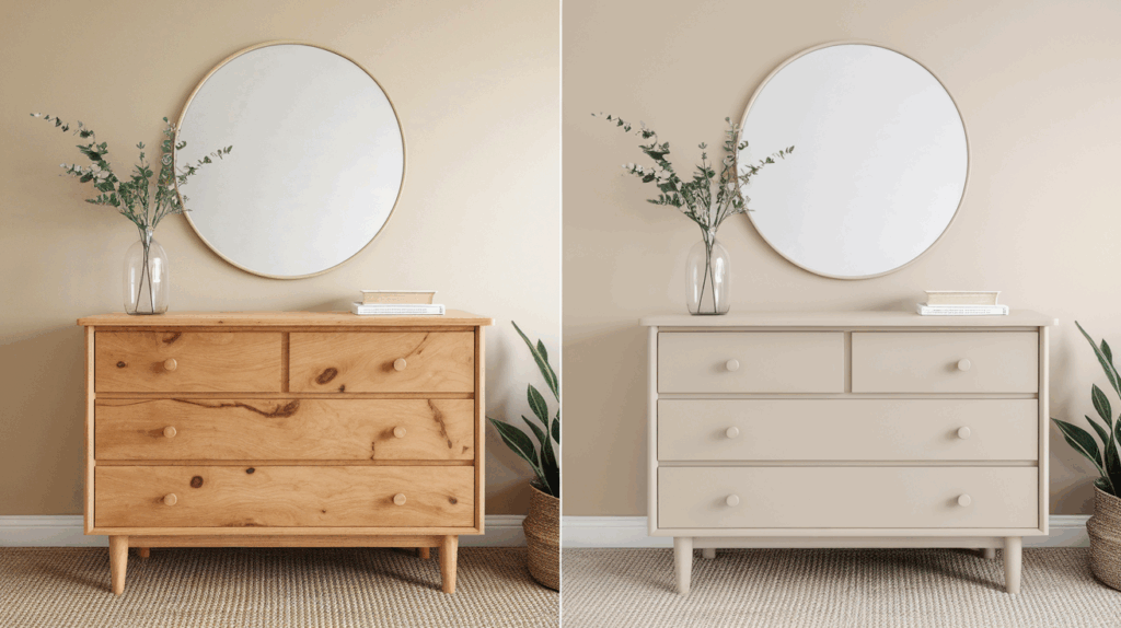 how to paint veneer furniture