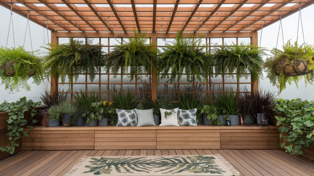 Hanging Plants from Overhead Grid