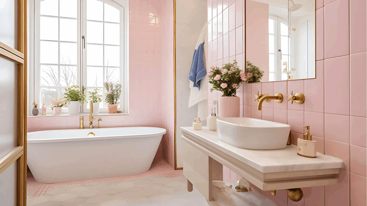 25 Pink Tile Bathroom Ideas for Stylish Design - Opple House