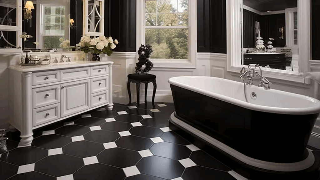 55 Creative Black Tile Bathroom Ideas