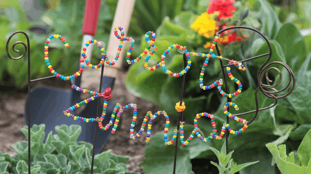 8. Beaded Wire Plant Tags