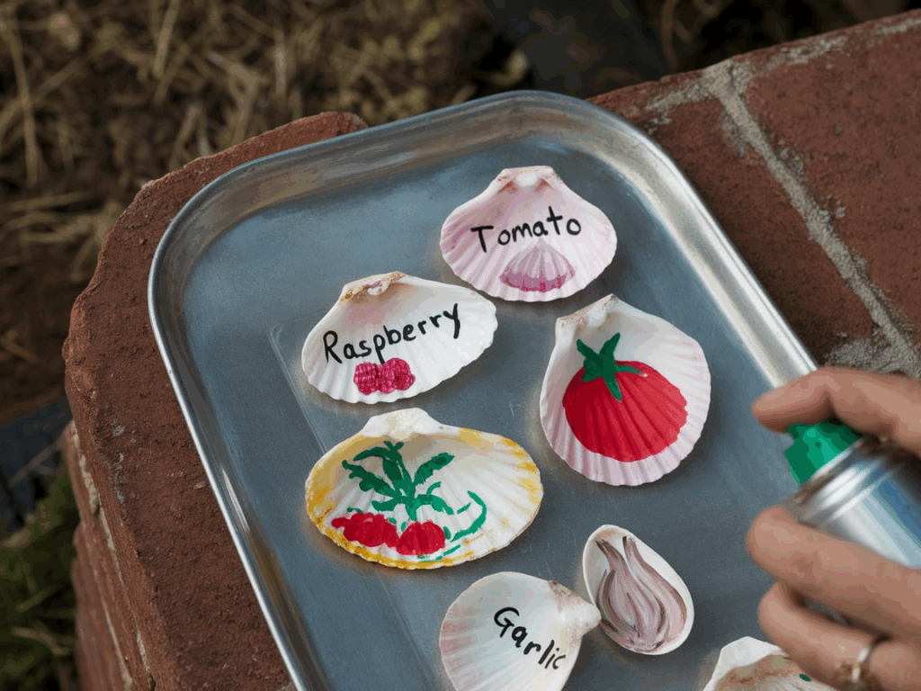 9. Shell or Sea Glass Markers