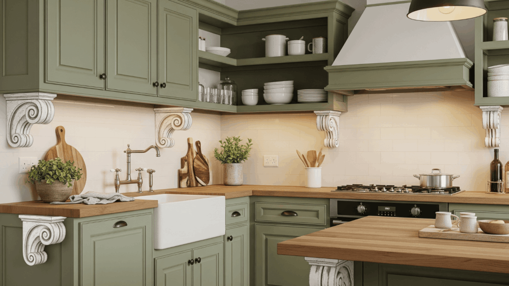 Add Decorative Corbels Under Cabinet