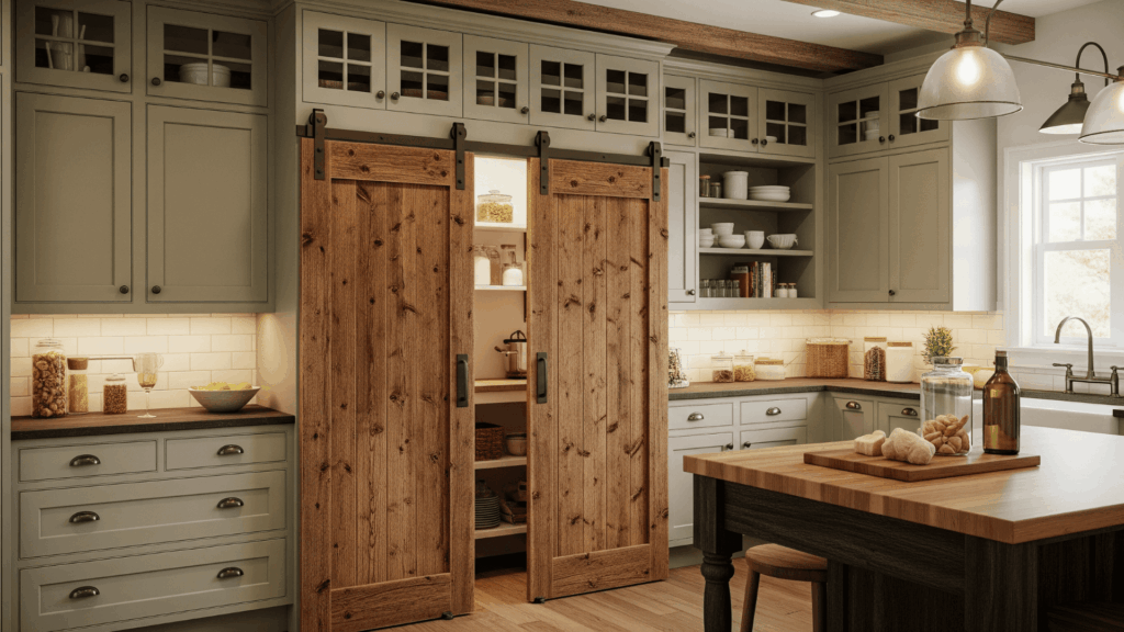 Add Sliding Barn Cabinet Doors