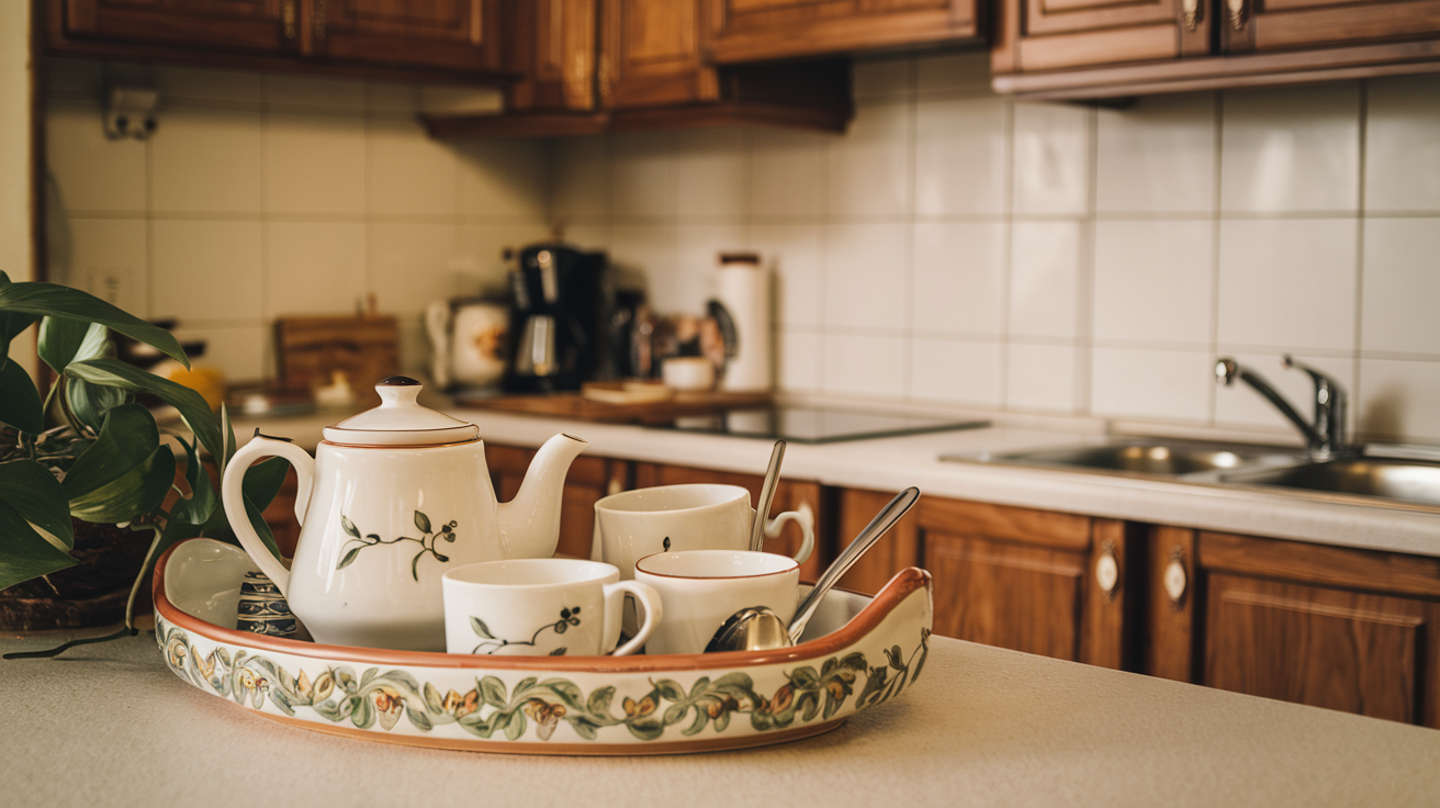 Add a Ceramic Tray for Tea Accessories