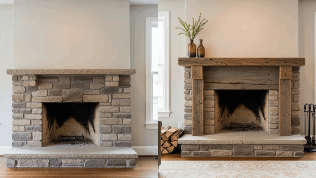 Add a Reclaimed Wood Mantel