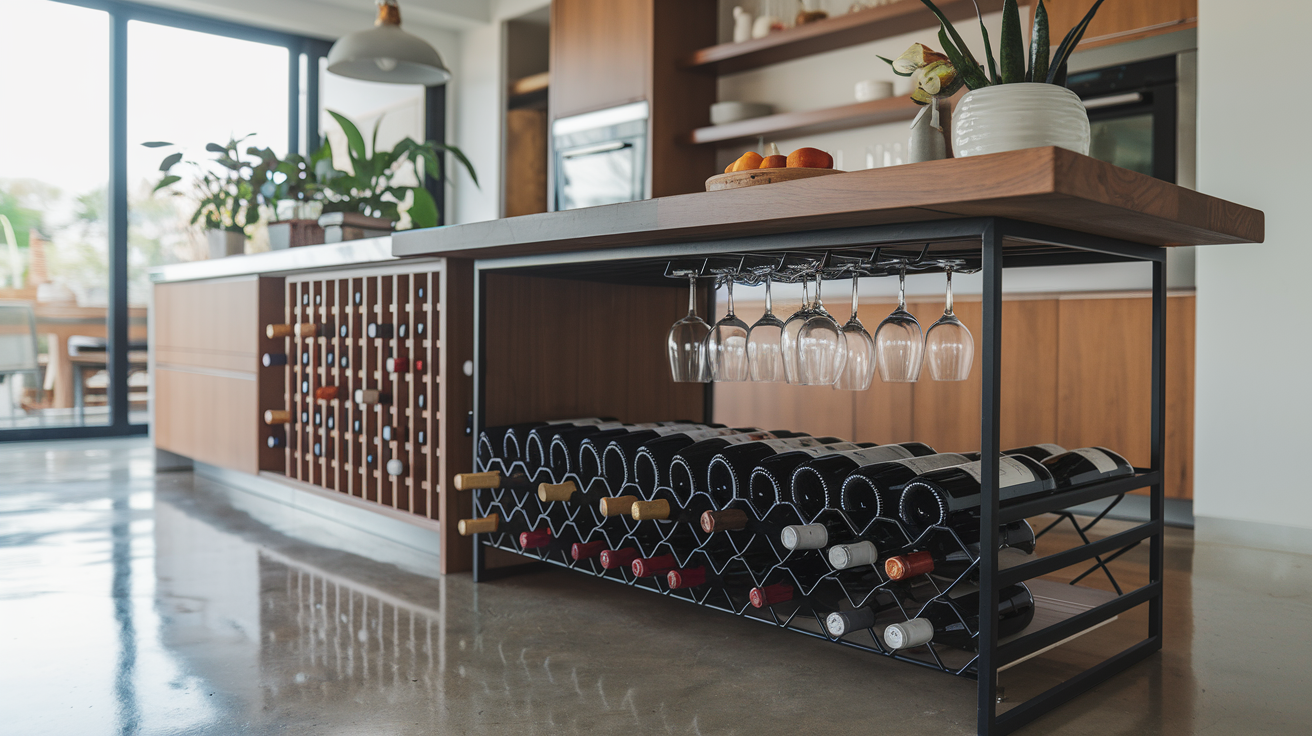 Add a Wine Rack with Glass Holders