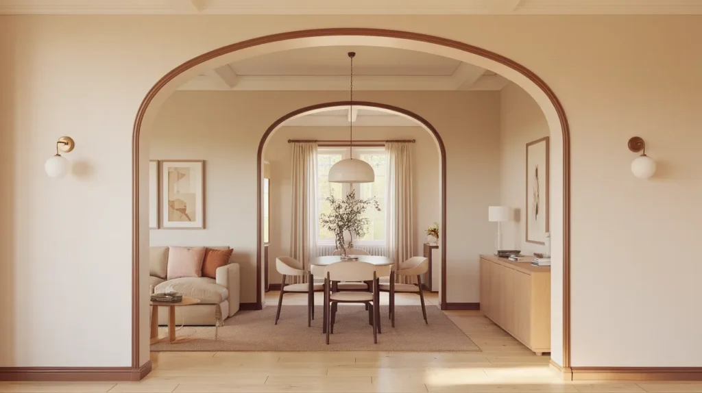 Arched Interior Pass-Through Between Spaces