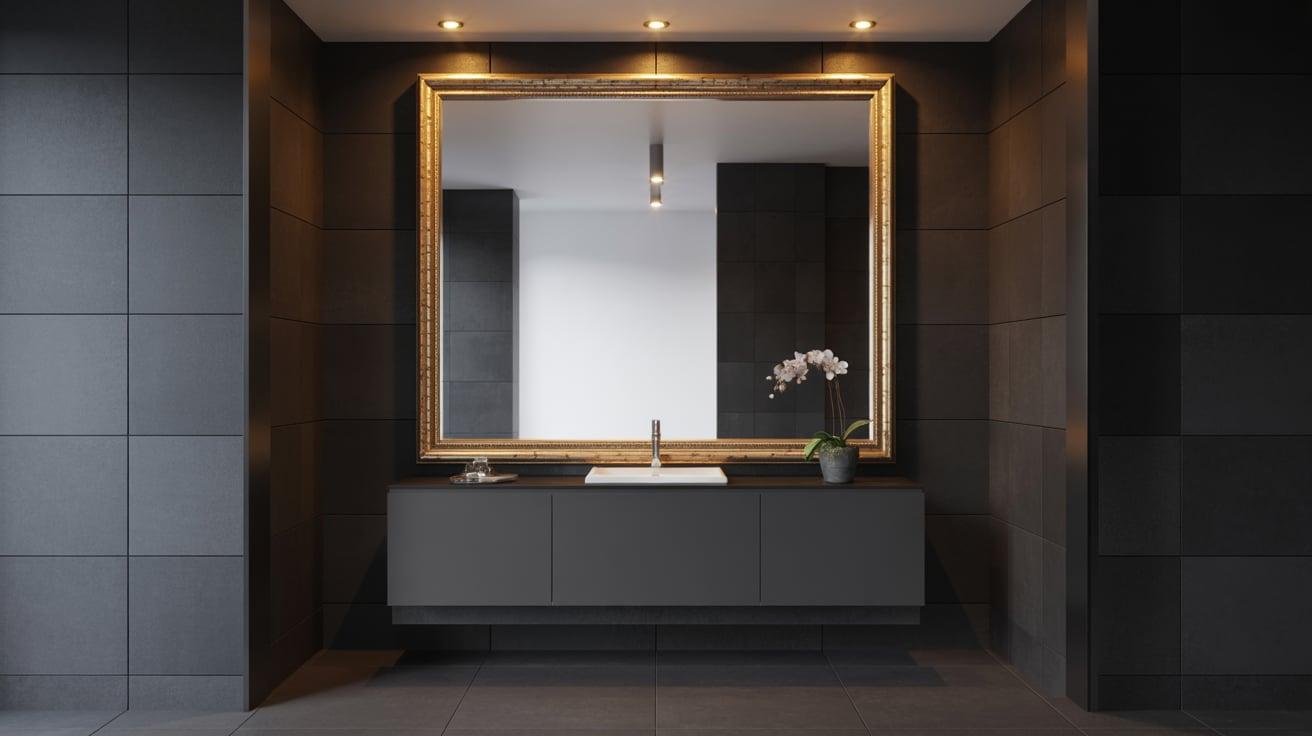 Black Tiles with Large Mirrors