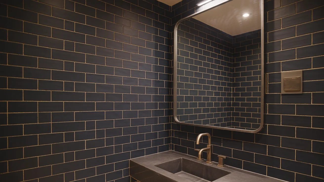 Black Tiles with Metallic Grout