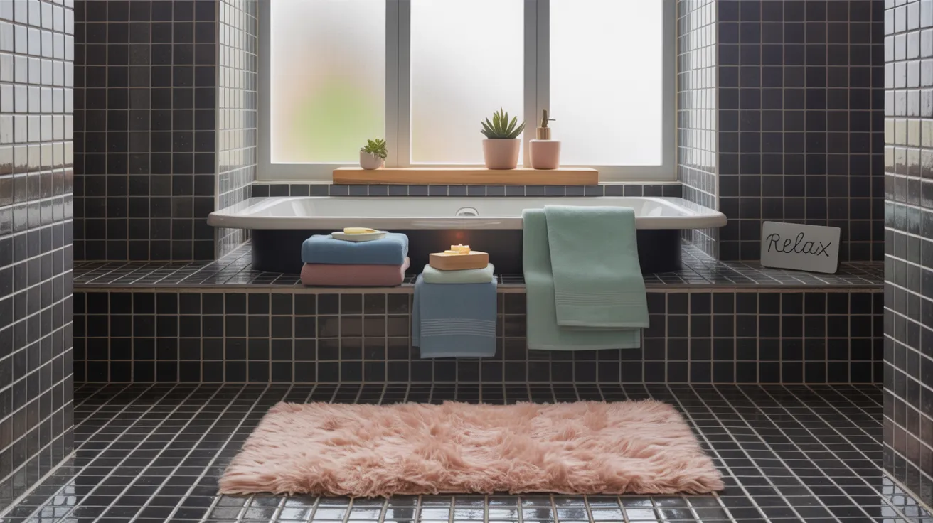 Black Tiles with Pastel Accents