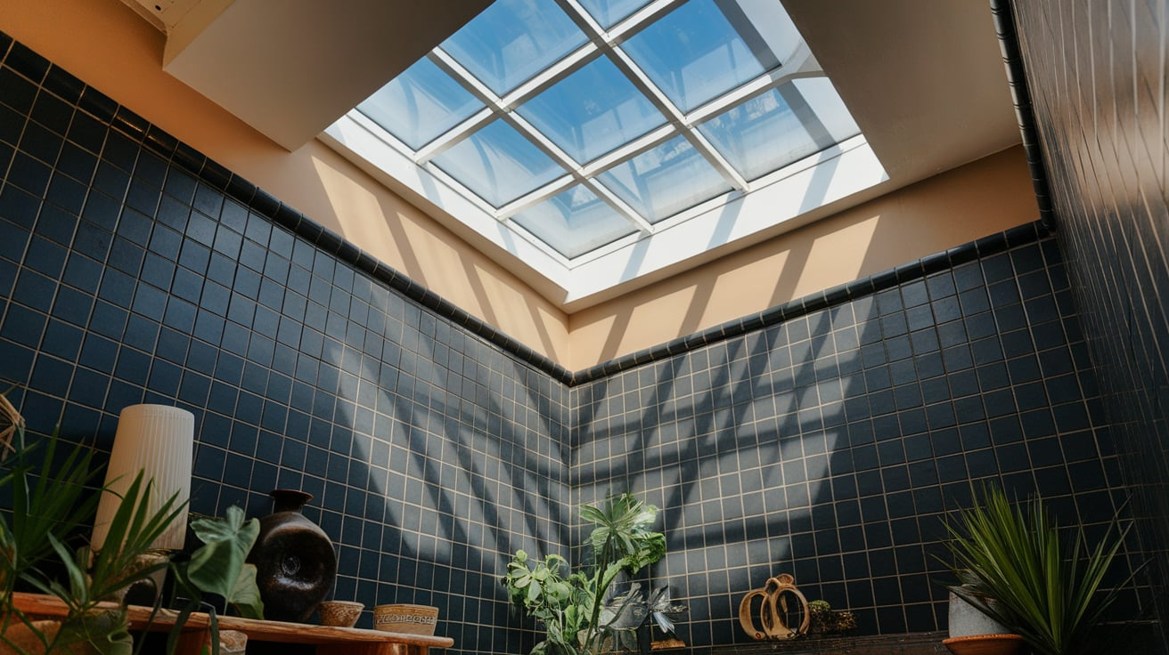 Black Tiles with Skylight