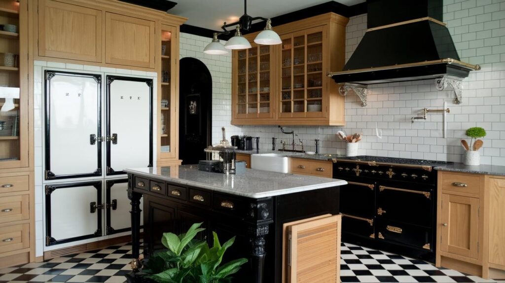 Black and Natural Oak