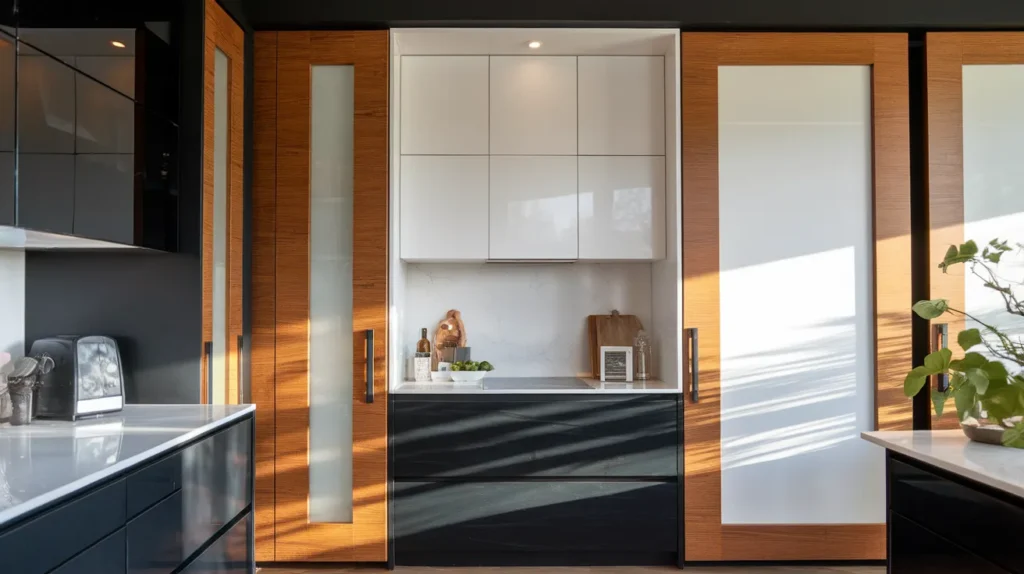 Black and White with Wood Accents