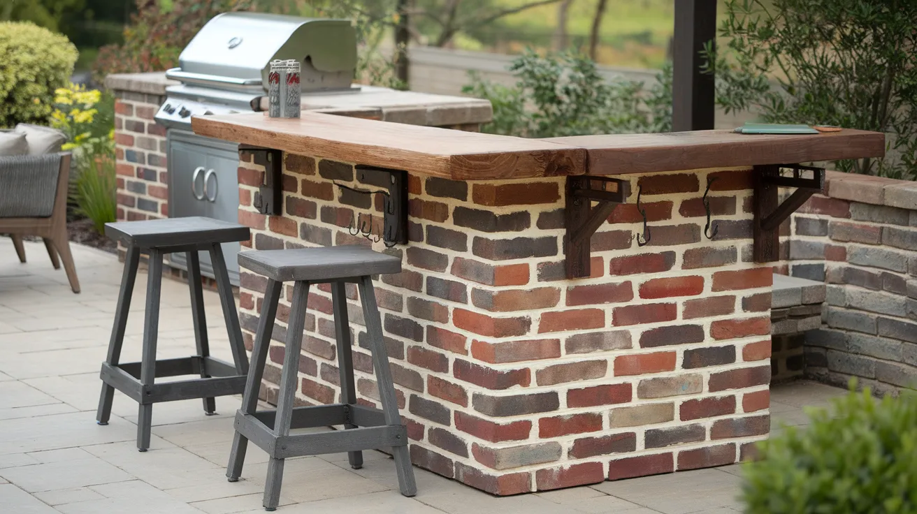 Brick and Wood Garden Bar