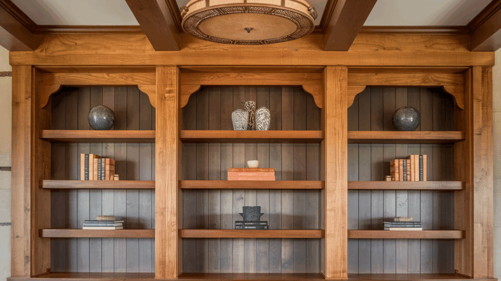 Built-In Shelving with Trim Work