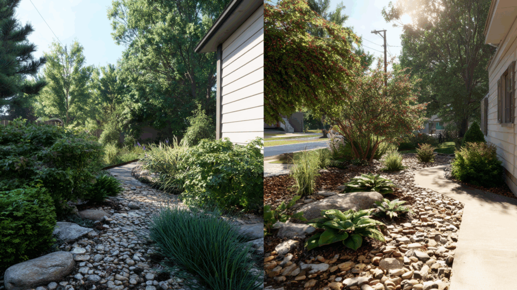 Busy Front Yard: Simplified for Structure