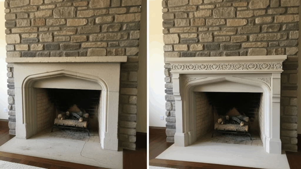 Carved Stone Mantel
