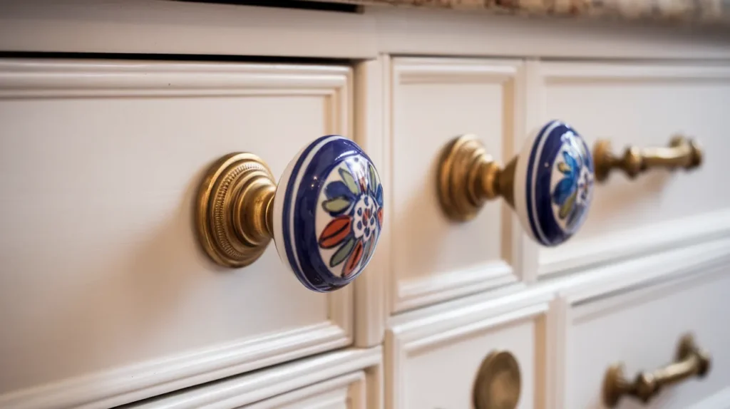 Ceramic Knobs with Brass Pulls