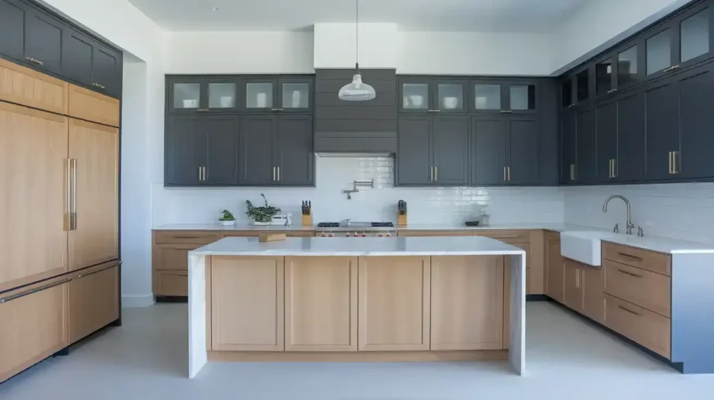 Charcoal Gray with Blonde Wood