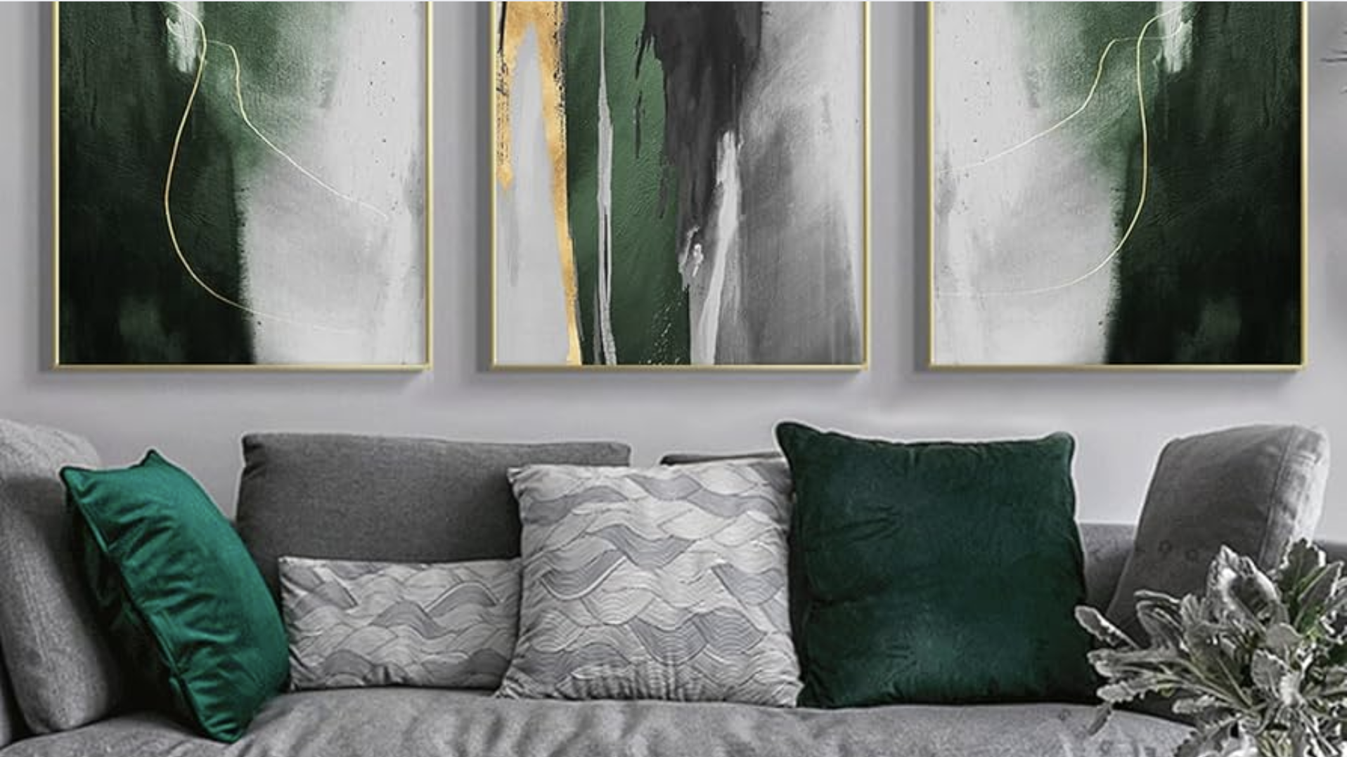 Charcoal Green with Monochrome Art
