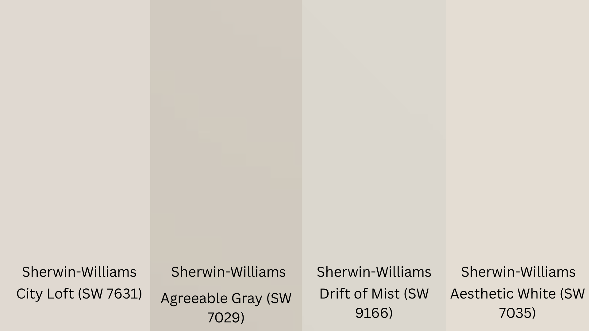 City Loft vs. Other Popular Sherwin-Williams Colors
