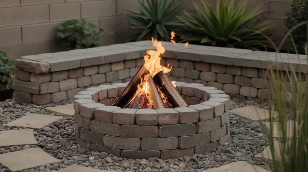 Corner-Set Fire Pit for Small Yards