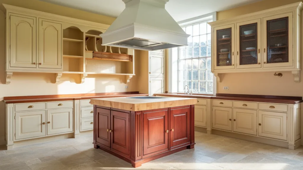 Creamy Beige and Cherry Wood