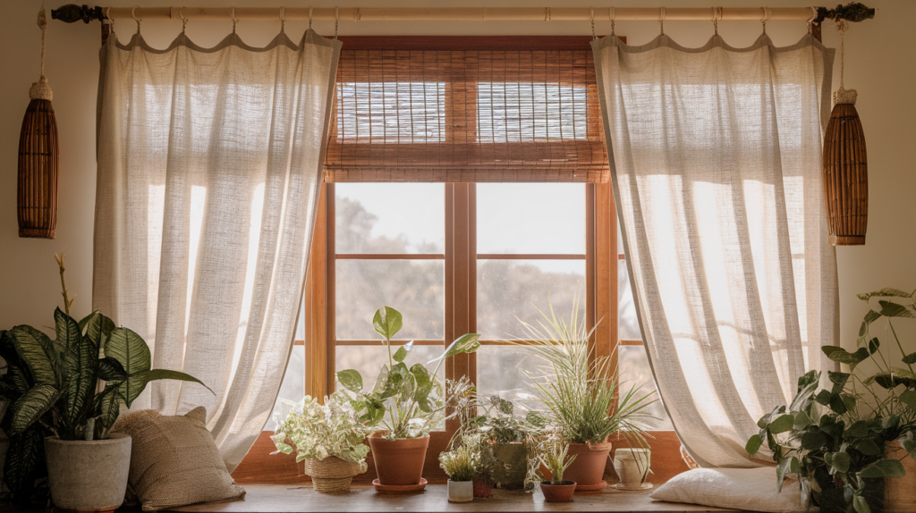 DIY Bamboo Curtain Rods and Blinds