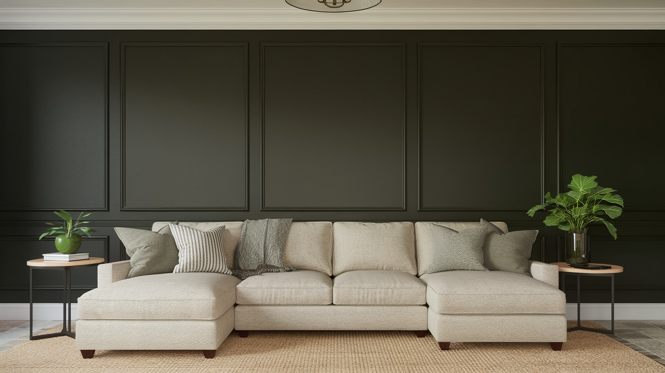 Dark Green Sofa Backdrop
