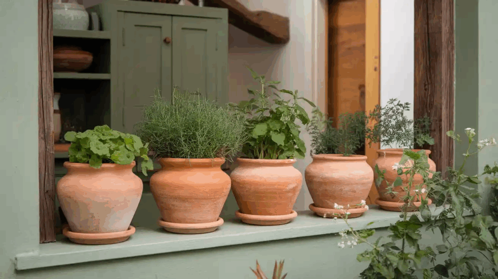 Display Terra Cotta Pots