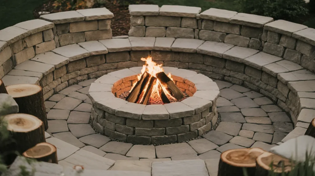 Fire Pit with Built-In Seating