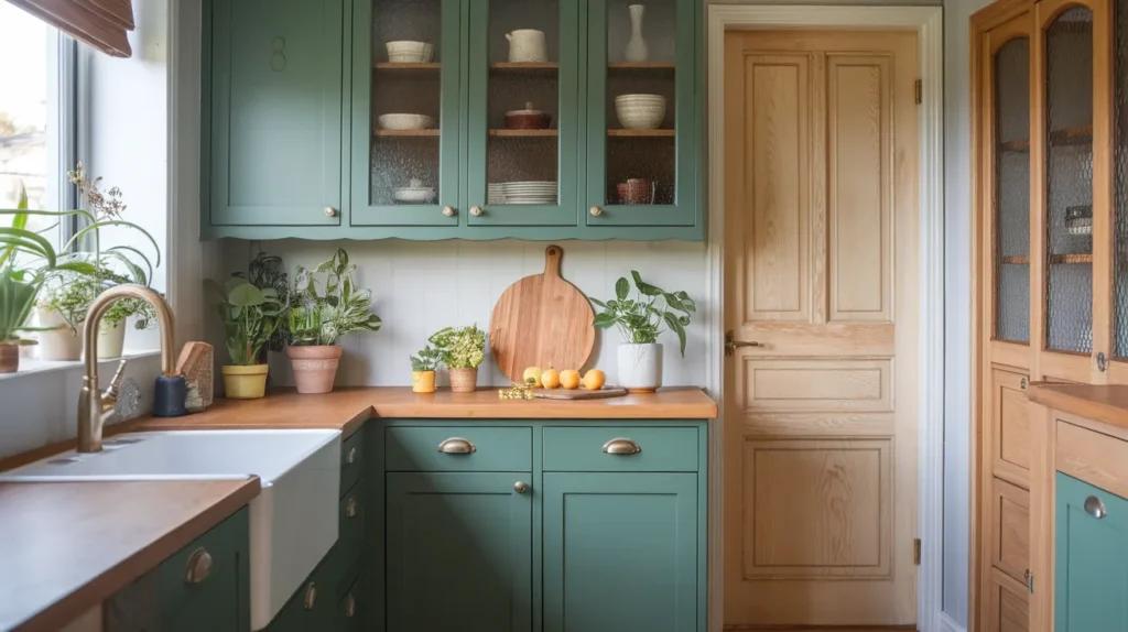 Forest Green and White Oak