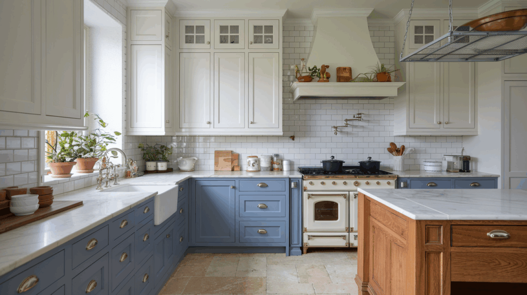 French Blue with White
