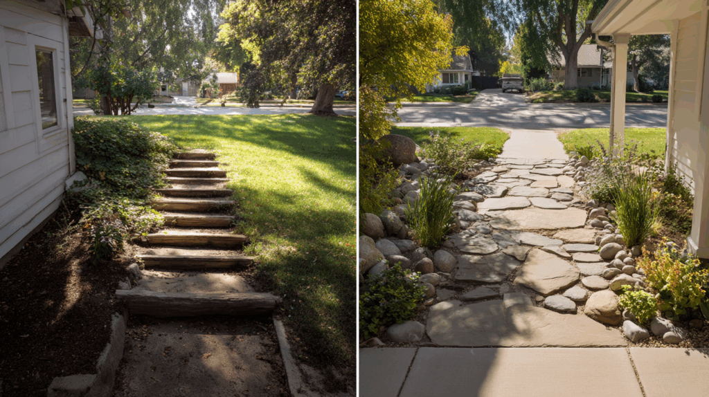 Front Steps to Nowhere: Guided with Hardscaping