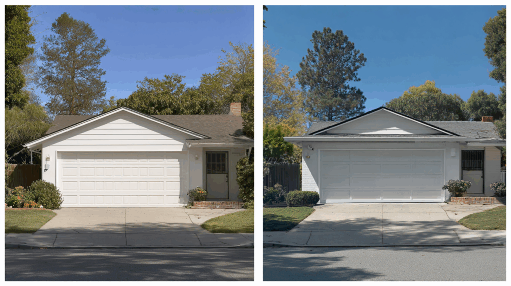 Garage-Dominant Ranch: Balanced with Awning