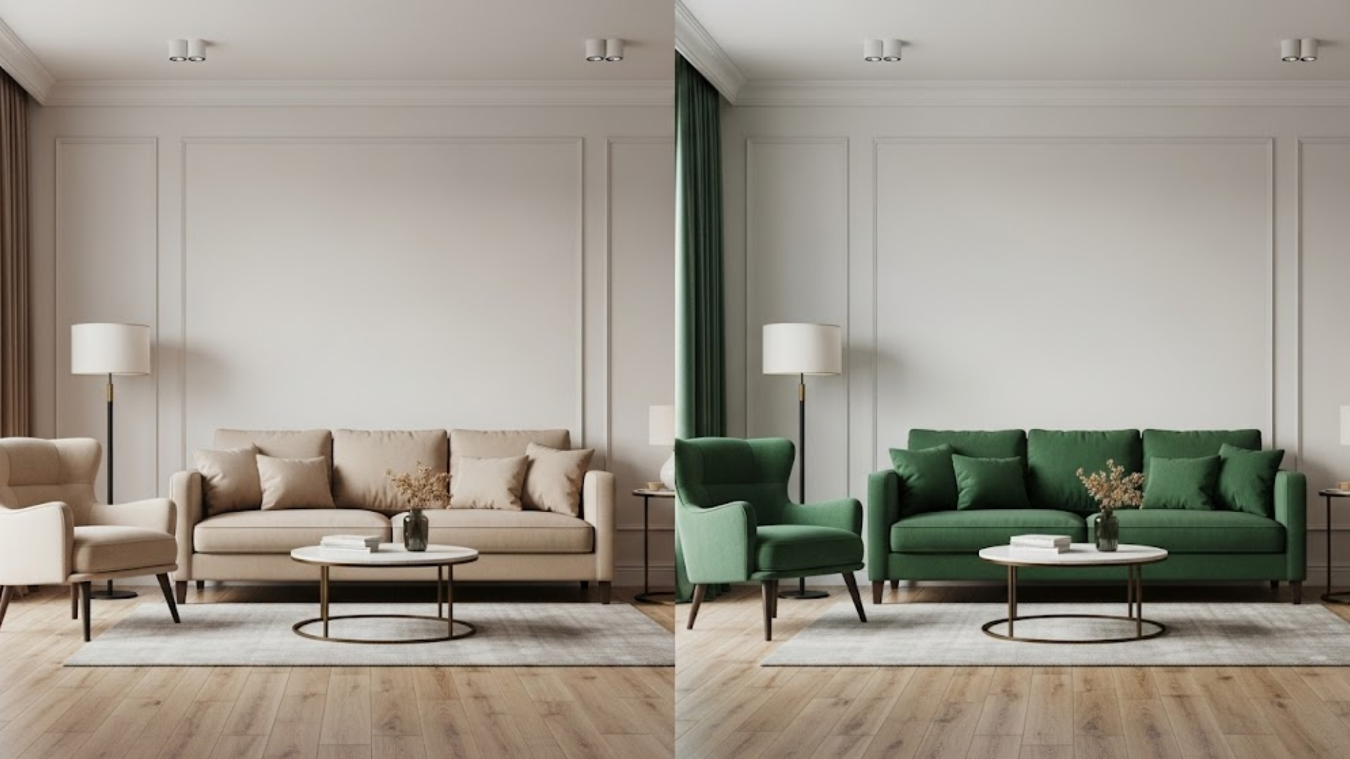 Green vs. Beige: The Soft Classic vs. The Earthy Tone