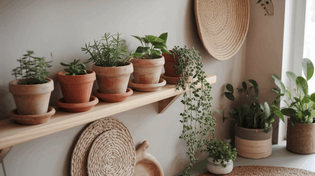 Greenery in Clay Pots
