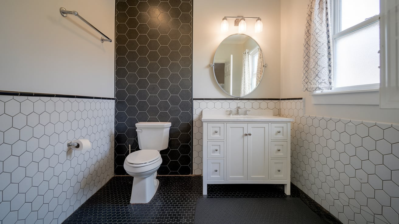 Hexagonal Black Tiles