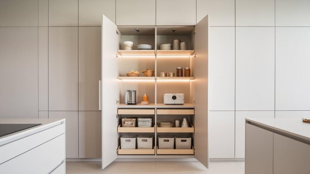 Kitchen with Integrated Hidden Pantry