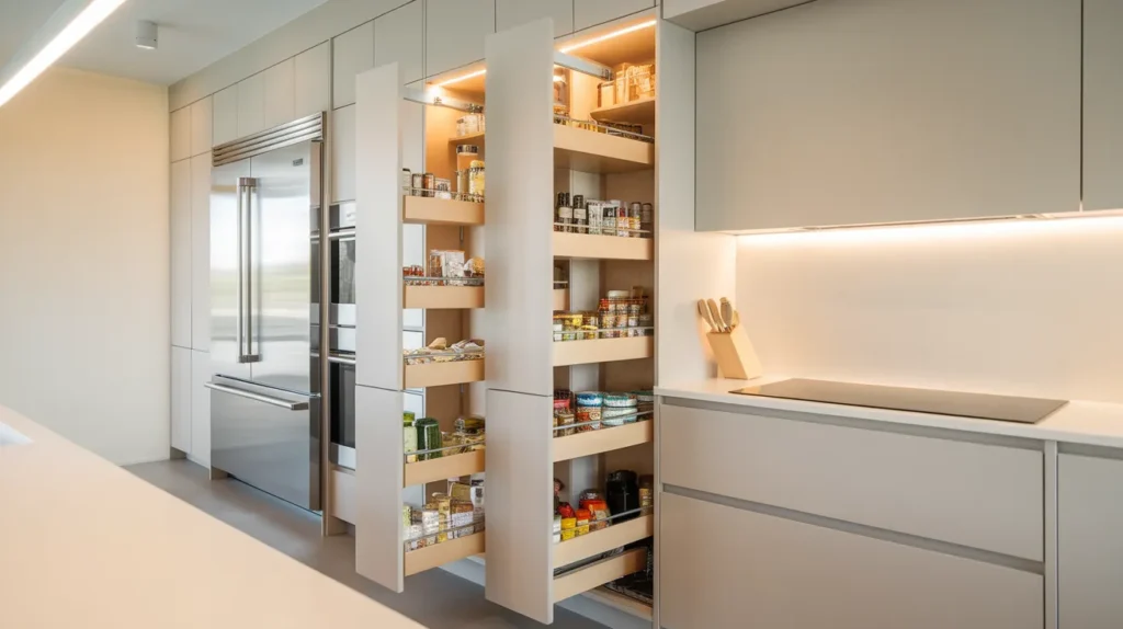 Kitchen with Pull-Out Column Pantry