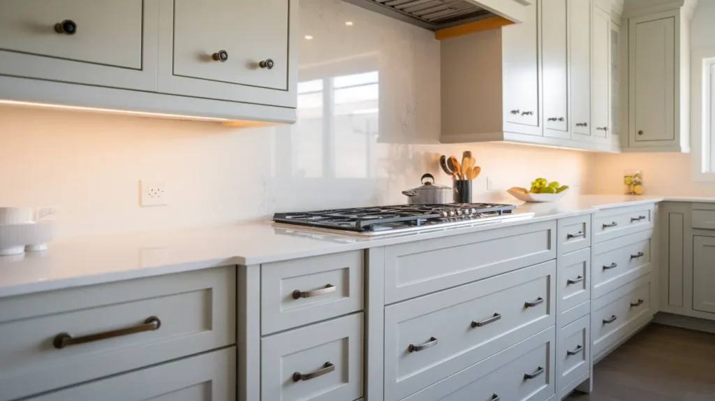 Knobs on Upper Cabinets, Pulls on Lower Cabinets