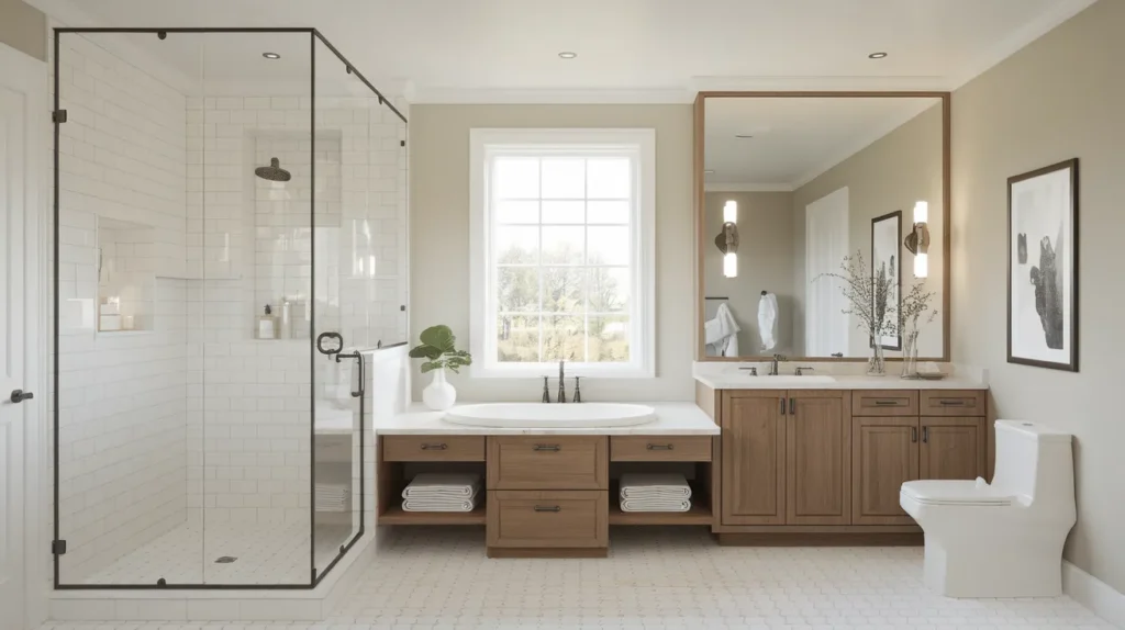 L-Shaped Bathroom Plan