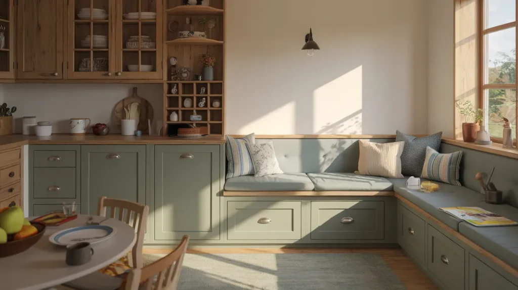 L-Shaped Kitchen with Pantry Bench
